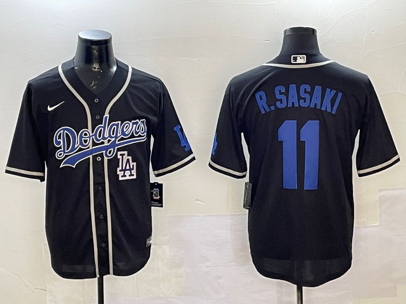 Men Los Angeles Dodgers #11 R.Sasaki Black Fashion Game 2025 Nike MLB Jersey style 18->los angeles dodgers->MLB Jersey